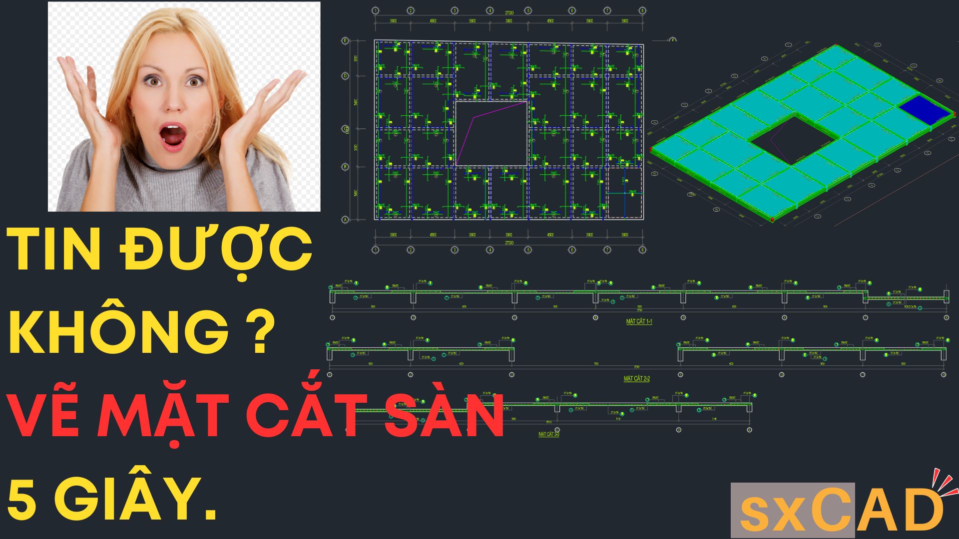 Vẽ mặt cắt sàn trong 5 giây, tin được không ?